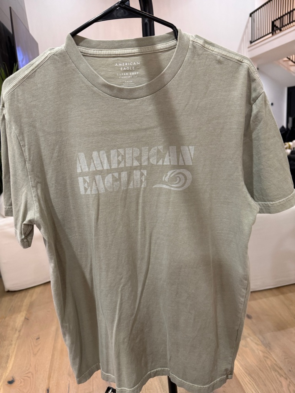 American Eagle Outfitters Sage Green Logo Tee